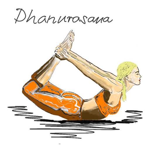8. धानुरासाना — Dhanurasana — Der Bogen